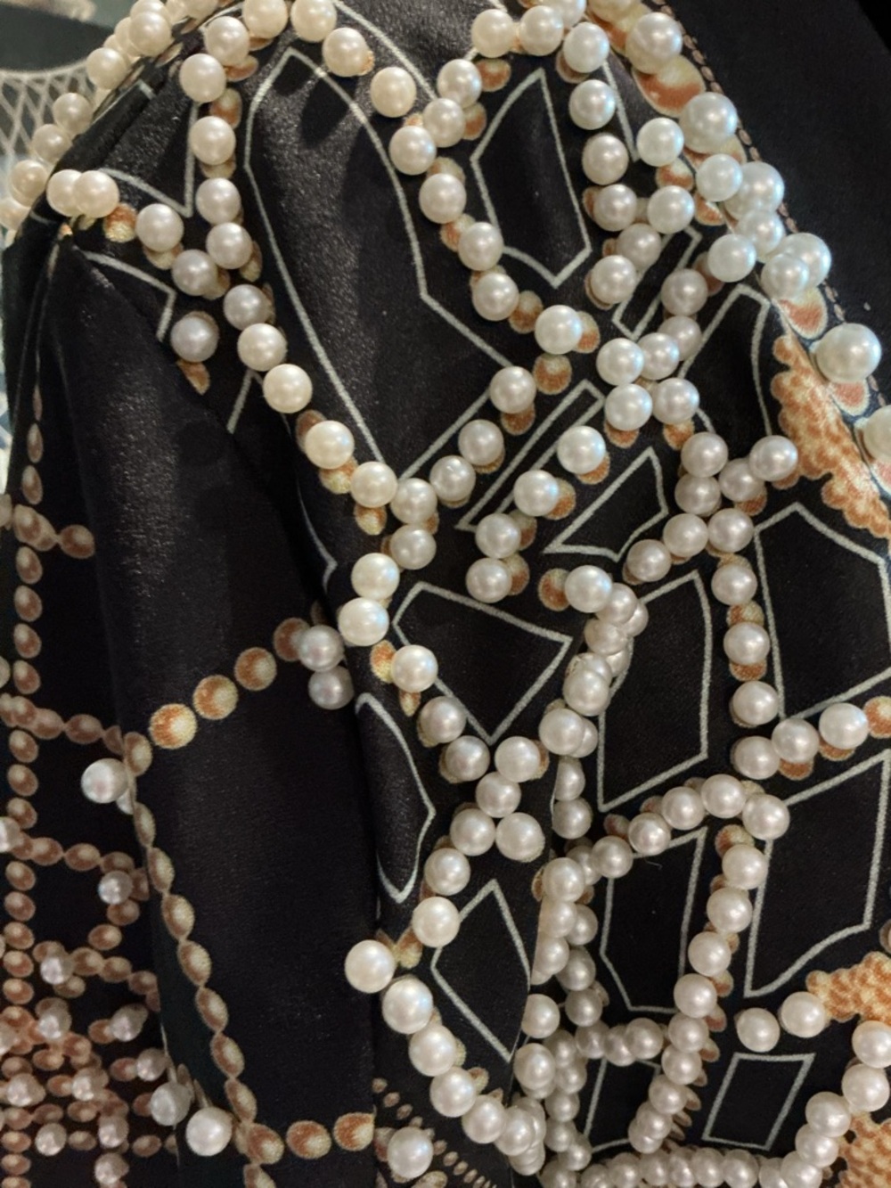 Embellished Black and Gold Pearl Beaded Jacket XXL NWOT - Picture 8 of 14